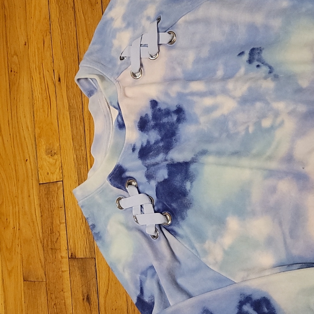 Collection X Justice Girl's tye dye fleece sweatshirt sz 12 - Picture 2 of 4